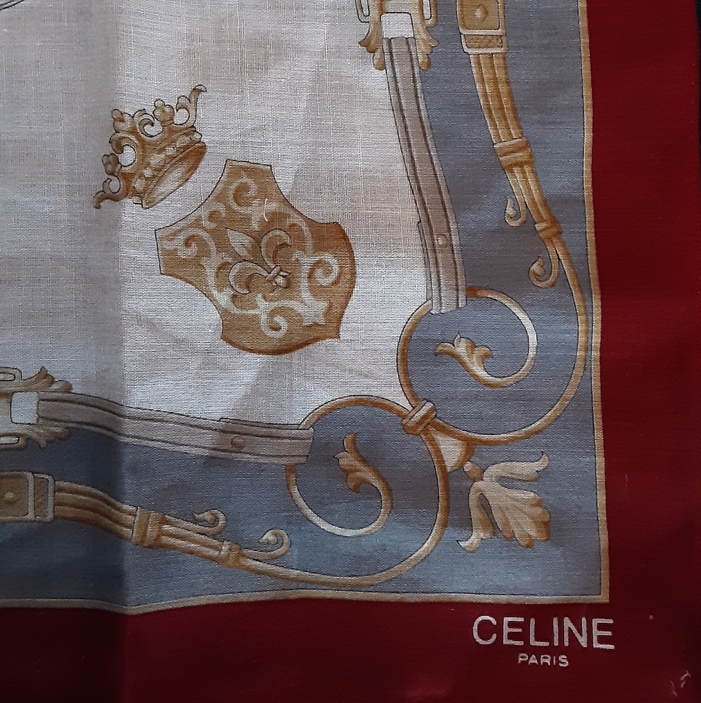 Celine Carriage Print Cotton Scarf - Picture 2 of 4